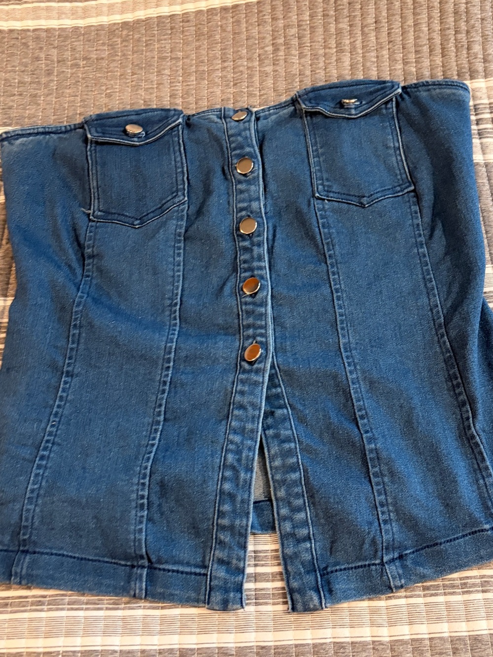 NWOT Blashe Denim Button-Front Women’s Large Tube top
